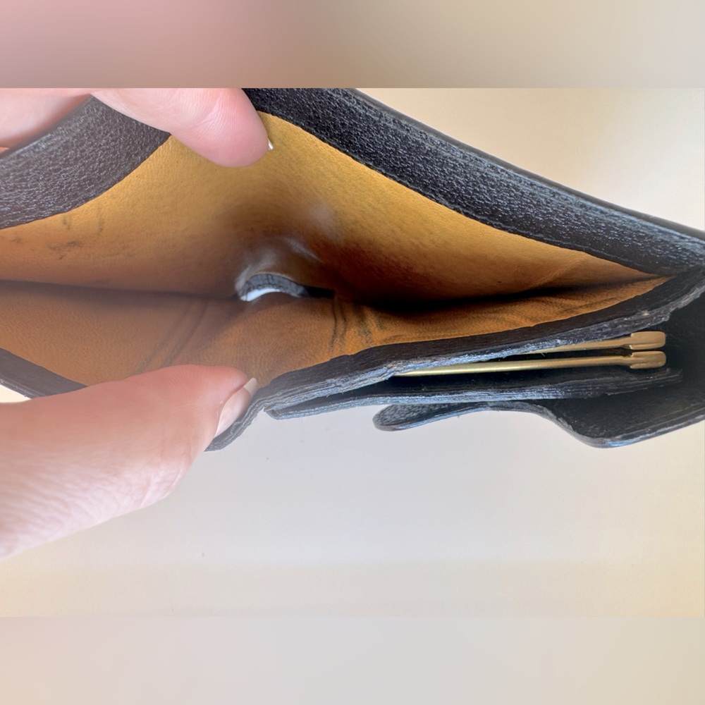 Gucci Horsebit Kisslock Coin Wallet Black Grained Leather Gucci Wallet Vintage - Picture 7 of 13